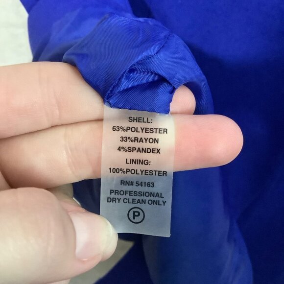 Calvin Klein Blue Wrap Style Professional Blazer Dress Cap Sleeves Women 14 - Picture 6 of 7